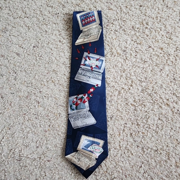 Tabasco Bottle with Computers 100% Silk Tie - Picture 1 of 5